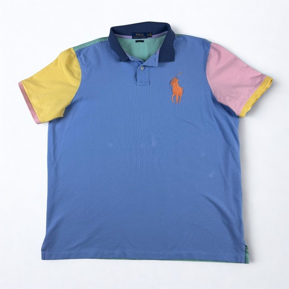 Polo Ralph Lauren Other - Polo Ralph Lauren Shirt XL Classic Fit Big Pony Colorblock Multi Color Polo Prep